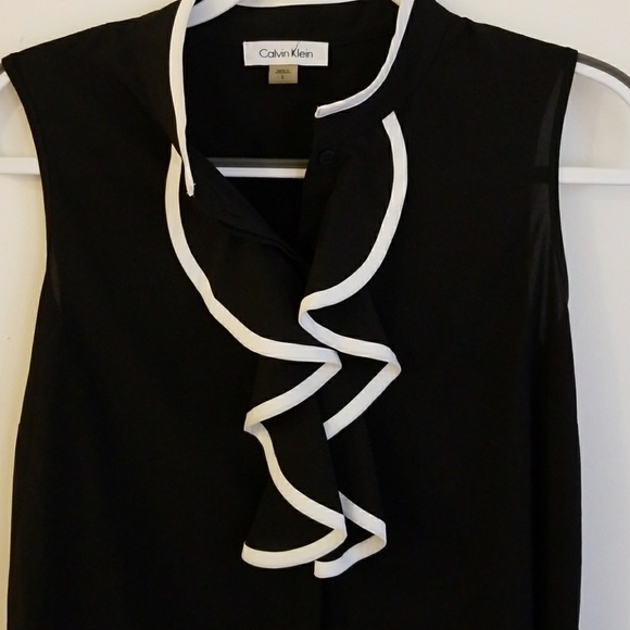 Calvin Klein Ruffled Blouse (S) - Picture 2 of 3